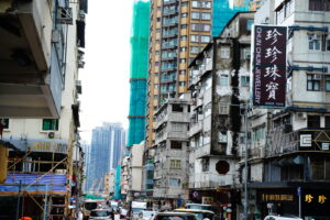 清の雰囲気が色濃く残る香港のむき出しの生鮮市場の様子
